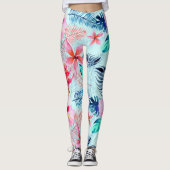 Vibes tropicales | Leggings floraux de l'île (Devant)