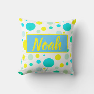 Vibes tropicales Noah Ajouter Votre Nom Coussin Cu