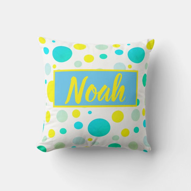 Vibes tropicales Noah Ajouter Votre Nom Coussin Cu (Recto)