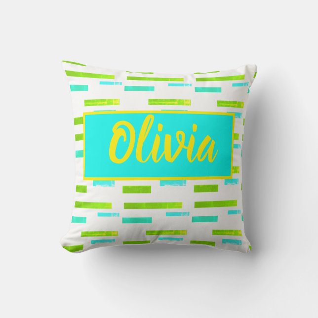 Vibes tropicales Olivia Ajouter Votre Nom Coussin  (Recto)