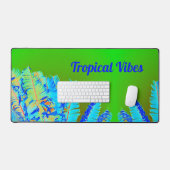 Vibes tropicales psychédéliques Palmiers Bleu vert (Clavier et souris)