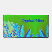 Vibes tropicales psychédéliques Palmiers Bleu vert (Recto)
