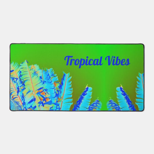 Vibes tropicales psychédéliques Palmiers Bleu vert (Recto)