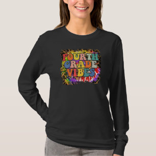 Vibes van de vierde klas luipaard tie-dye terug na t-shirt