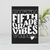 Vibes van vijfde klas terug naar school feestdagenkaart (Staand voorkant)