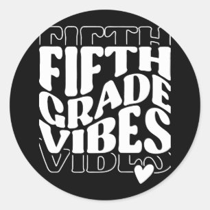 Vibes van vijfde klas terug naar school ronde sticker