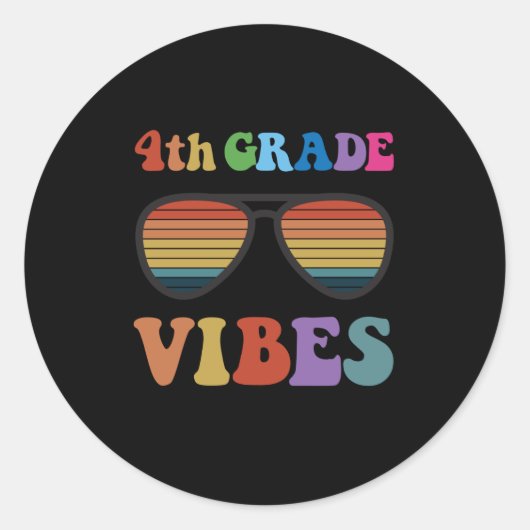 Vibes vierde graad ronde sticker (Voorkant)