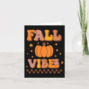 Vibes Vintage Groovy Herfst Seizoen Retro Dankzegg Kaart