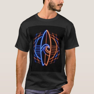 Vibewave Neon Surfplank Design – Retro Wave Glow A T-shirt