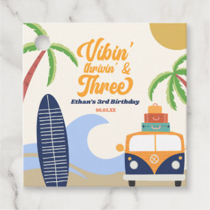 Vibin' & Three Surven Board 3e verjaardagsfeest Bedankjes Labels