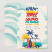 Vibin' Thrivin' & Three Surf Van 3rd Birthday Kaart (Voorkant / Achterkant)