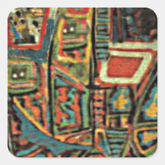 Vibing door de dag vierkante sticker