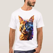 Vibrant 3D Cat Graphic Tee Bold & Fun T-Shirt (Devant)