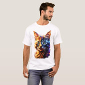 Vibrant 3D Cat Graphic Tee Bold & Fun T-Shirt (Devant entier)