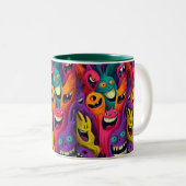 Vibrant Abstract Cartoon Creature Mug (Devant droit)