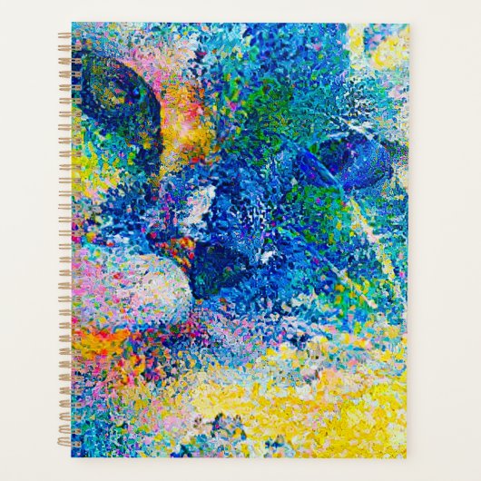 Vibrant Abstract Cat Art Print Planner (Voorkant)