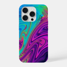 Vibrant Abstract Color Swirl | Neon Fluid Art iPhone 15 Pro Hoesje