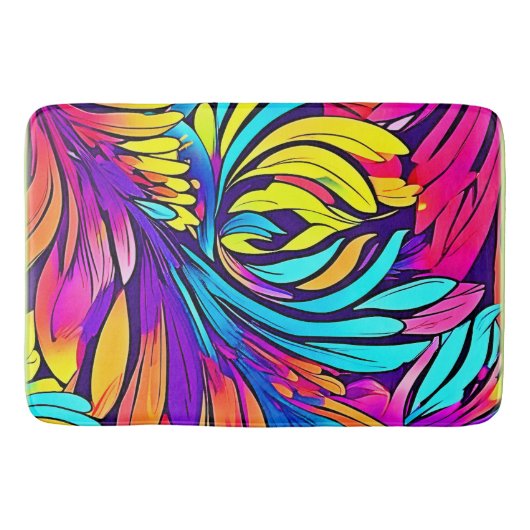 Vibrant Abstract Floral Badmat (Voorkant)