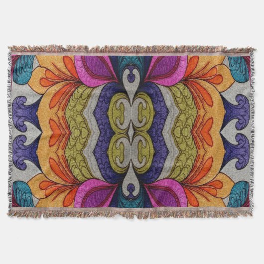 Vibrant Abstract Floral Fusion Pattern Deken (Voorkant)