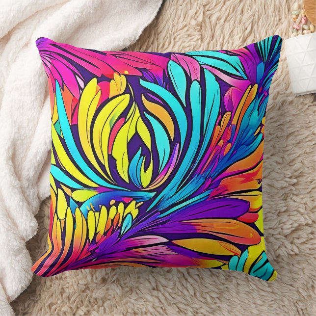 Vibrant Abstract Floral Kussen (Deken)