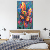 “Vibrant Abstract Flower Art Print” Canvas Afdruk (Insitu (Slaapkamer))