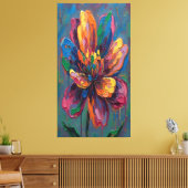 “Vibrant Abstract Flower Art Print” Canvas Afdruk (Insitu (Woonkamer))