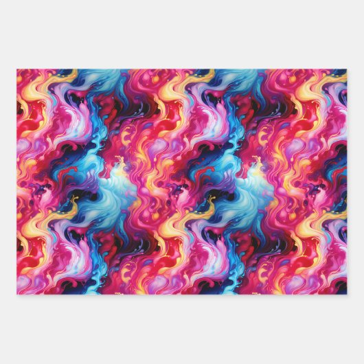 Vibrant Abstract Fluid Art Wrapping Paper (Voorkant)