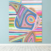 Vibrant Abstract Geometric Striped Pattern Canvas Afdruk (Insitu (Houten vloer))