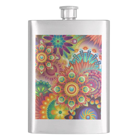Vibrant Abstract Heupfles (Voorkant)