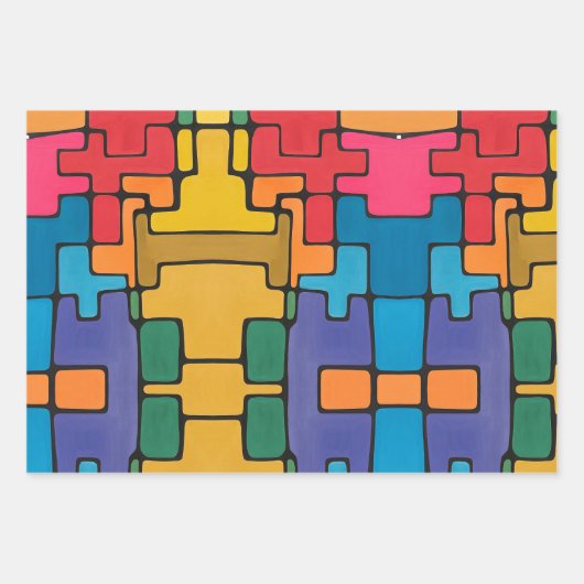 Vibrant Abstract Inpakpapier Vel (Voorkant 3)