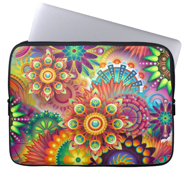 Vibrant Abstract Laptop Sleeve (Voorkant)
