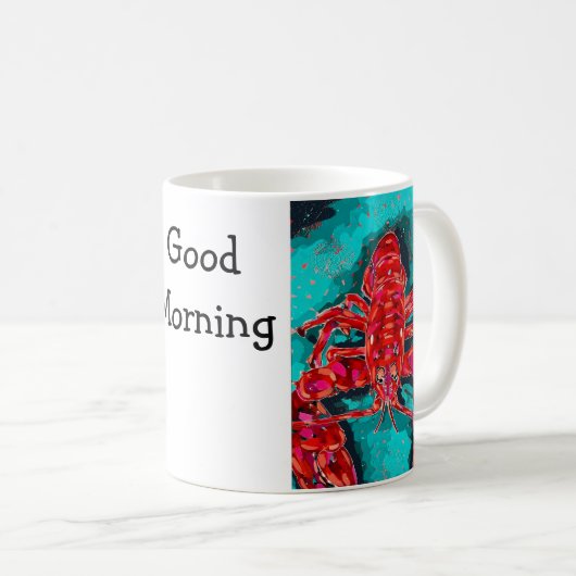 Vibrant Abstract Lobster Mug Koffiemok (Voorkant rechts)