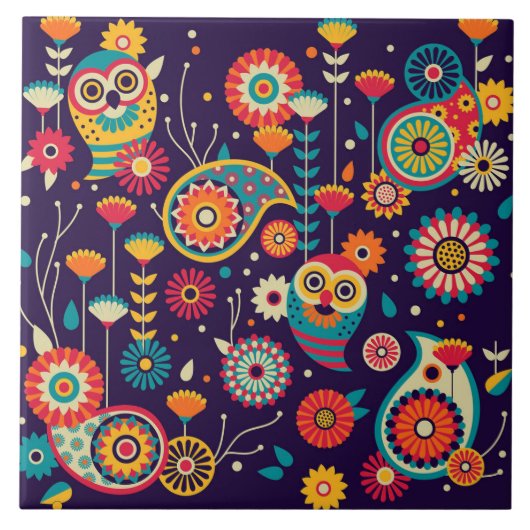 Vibrant Abstract oilopatroon Tegeltje (Voorkant)