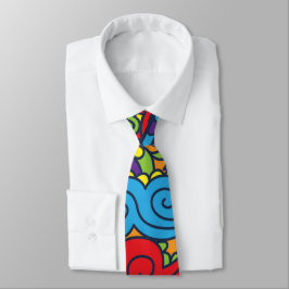 Vibrant Abstract Paisley Pattern Stropdas