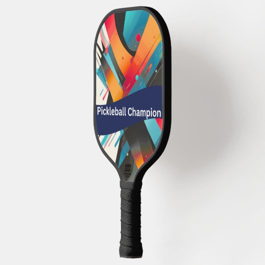 Vibrant Abstract Pickleball Champion Paddle (Links)