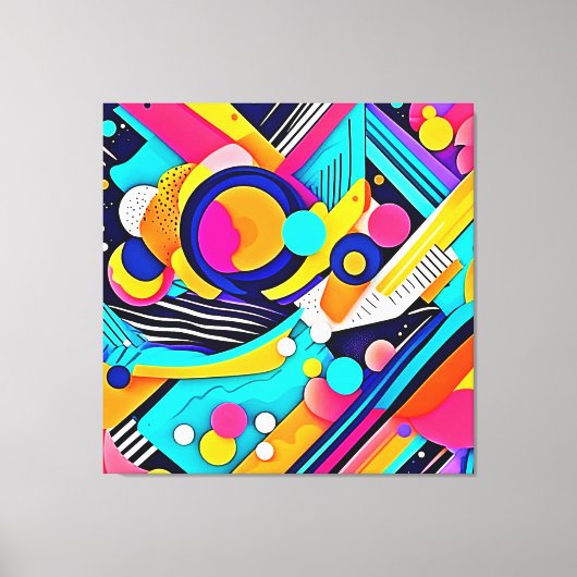 Vibrant Abstract Pop Art Canvas Afdruk (Voorkant)