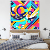 Vibrant Abstract Pop Art Canvas Afdruk (Insitu (Slaapkamer))