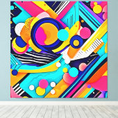 Vibrant Abstract Pop Art Canvas Afdruk (Insitu (Houten vloer))
