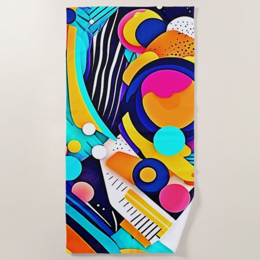 Vibrant Abstract Pop Art Strandlaken (Voorkant)
