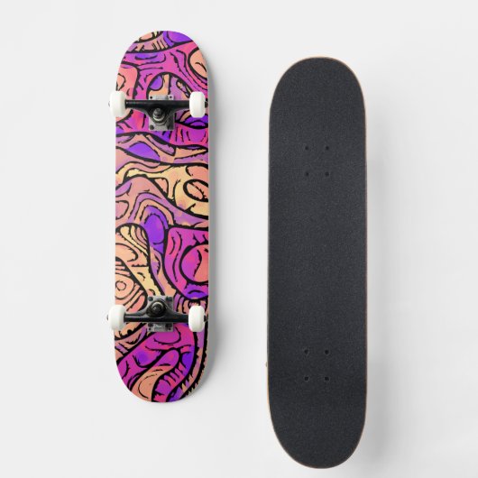 Vibrant Abstract Skateboard (Voorkant)
