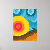 Vibrant Abstract Sun Mountain Landscape Canvas Afdruk (Voorkant)