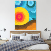 Vibrant Abstract Sun Mountain Landscape Canvas Afdruk (Insitu (Slaapkamer))