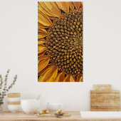 Vibrant Abstract Sunflower Impasto Poster (Keuken)