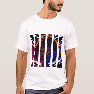 vibrant Abstract Tree Split Panel graphic T-shirt