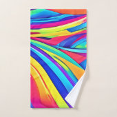 Vibrant Abstrait Color Wave Art (Serviette à main)