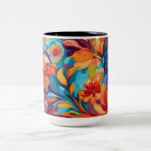 Vibrant Abstrait floral Mug (Centre)
