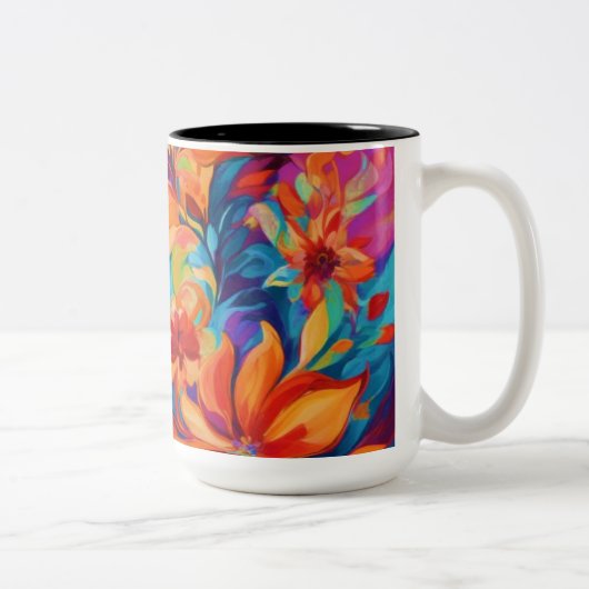 Vibrant Abstrait floral Mug (Droit)