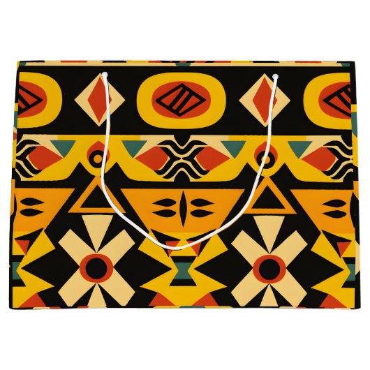 Vibrant African Pattern Groot Cadeauzakje (Voorkant)