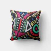 Vibrant Afro-Centric Geometric Pattern – Bold Trib Kussen (Voorkant)