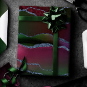 Vibrant Agate | Rich Pink en Green Jewel Tone Cadeaupapier